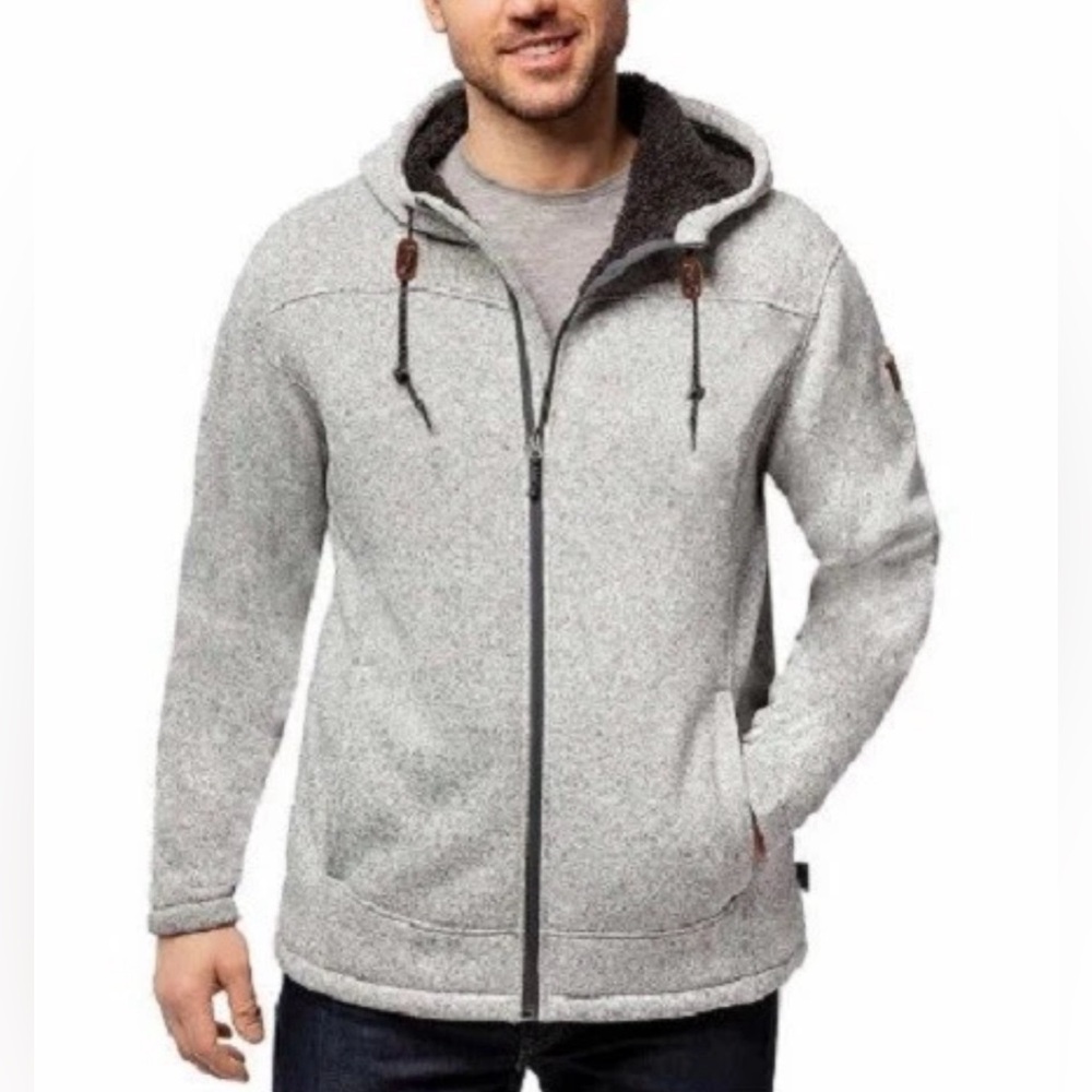 Rugged Elements Men's Full Zip Mountain Fleece Hoodie Gray Size Small